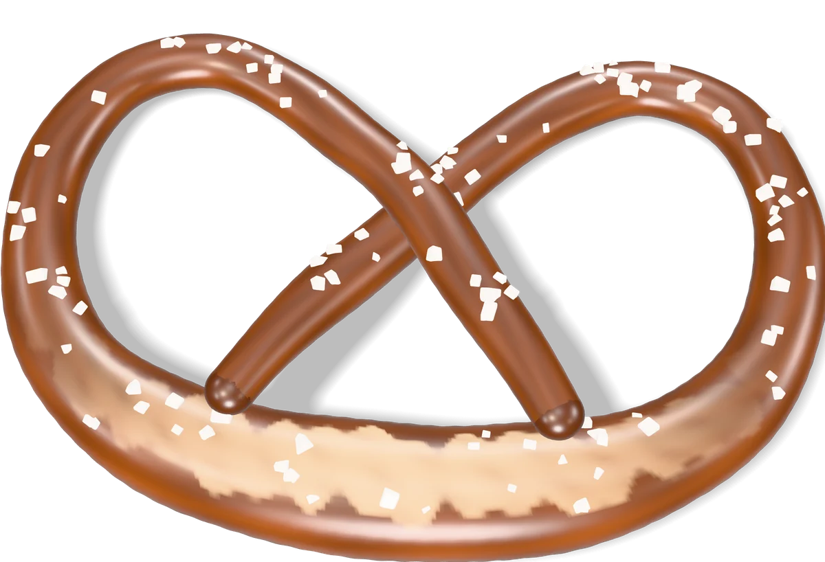 Laugenbrezel mit grobem Salz, 3D-Illustration